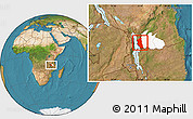 Satellite Location Map of Mbinga, highlighted parent region