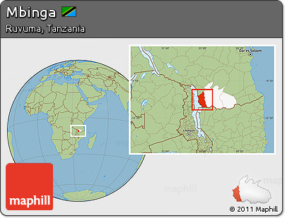 Savanna Style Location Map of Mbinga, highlighted parent region