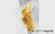 Physical Map of Mbinga, lighten, desaturated