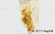 Physical Map of Mbinga, lighten