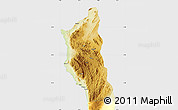 Physical Map of Mbinga, single color outside