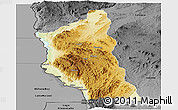 Physical Panoramic Map of Mbinga, darken, desaturated