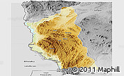 Physical Panoramic Map of Mbinga, desaturated