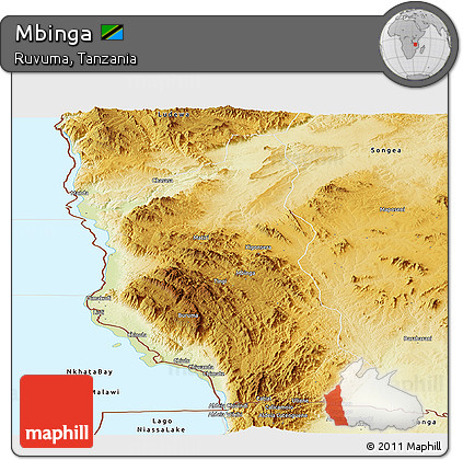 Physical Panoramic Map of Mbinga