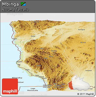 Physical Panoramic Map of Mbinga