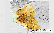 Physical Panoramic Map of Mbinga, lighten, desaturated