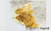 Physical Panoramic Map of Mbinga, lighten, semi-desaturated