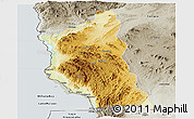 Physical Panoramic Map of Mbinga, semi-desaturated