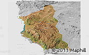 Satellite Panoramic Map of Mbinga, lighten, desaturated