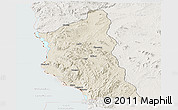 Shaded Relief Panoramic Map of Mbinga, lighten