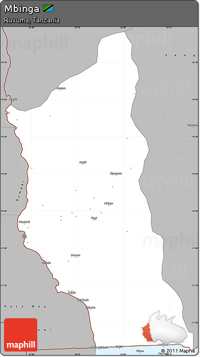 Gray Simple Map of Mbinga