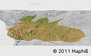 Satellite Panoramic Map of Ruvuma, lighten, desaturated