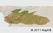 Satellite Panoramic Map of Ruvuma, lighten