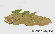 Satellite Panoramic Map of Ruvuma, single color outside