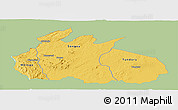Savanna Style Panoramic Map of Ruvuma, single color outside