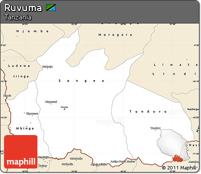 Classic Style Simple Map of Ruvuma