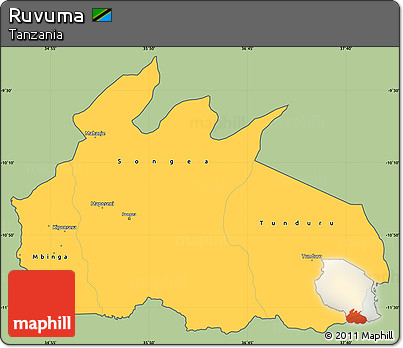 Savanna Style Simple Map of Ruvuma, cropped outside