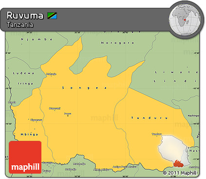 Savanna Style Simple Map of Ruvuma
