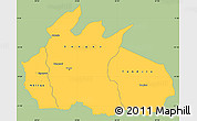 Savanna Style Simple Map of Ruvuma, single color outside