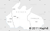 Silver Style Simple Map of Ruvuma, single color outside