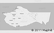 Gray 3D Map of Bariadi, single color outside