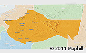 Political 3D Map of Bariadi, lighten