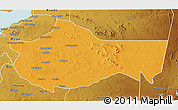 Political 3D Map of Bariadi, physical outside