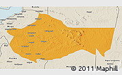 Political 3D Map of Bariadi, shaded relief outside