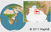 Satellite Location Map of Bariadi, highlighted country