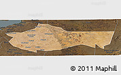 Satellite Panoramic Map of Bariadi, darken