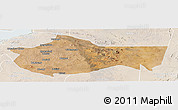 Satellite Panoramic Map of Bariadi, lighten