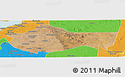 Satellite Panoramic Map of Bariadi, political outside