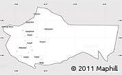 Silver Style Simple Map of Bariadi, cropped outside