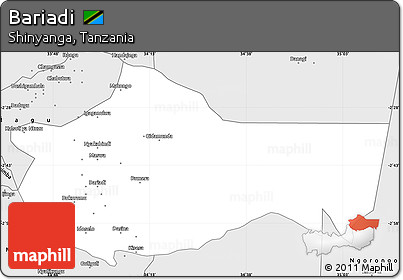 Silver Style Simple Map of Bariadi