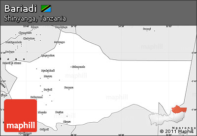 Silver Style Simple Map of Bariadi