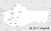 Silver Style Simple Map of Bariadi, single color outside