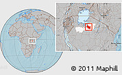 Gray Location Map of Maswa, highlighted parent region, hill shading