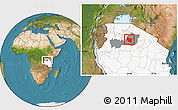 Satellite Location Map of Maswa, highlighted country, highlighted parent region