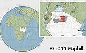 Savanna Style Location Map of Maswa, highlighted country, highlighted parent region, hill shading