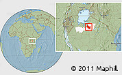 Savanna Style Location Map of Maswa, highlighted parent region, hill shading