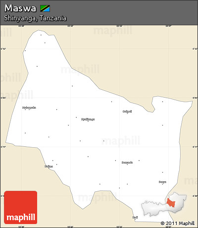Classic Style Simple Map of Maswa, single color outside