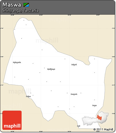 Classic Style Simple Map of Maswa, single color outside