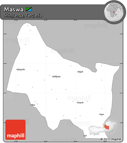 Gray Simple Map of Maswa, single color outside