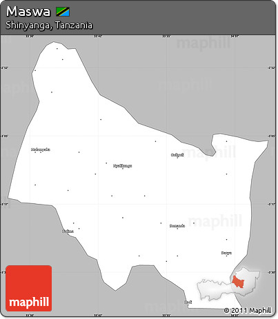Gray Simple Map of Maswa, single color outside