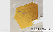 Physical 3D Map of Meatu, lighten, semi-desaturated