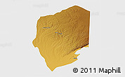 Physical 3D Map of Meatu, single color outside