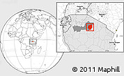 Blank Location Map of Meatu, highlighted country, highlighted parent region