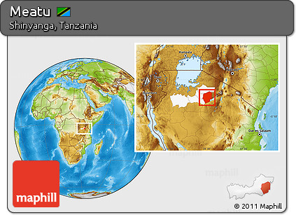Physical Location Map of Meatu, highlighted parent region
