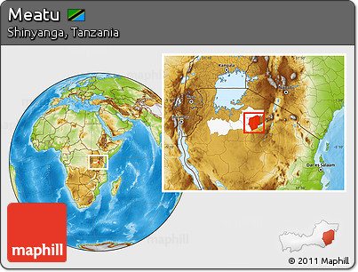 Physical Location Map of Meatu, highlighted parent region