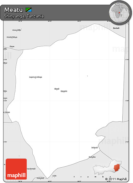 Silver Style Simple Map of Meatu